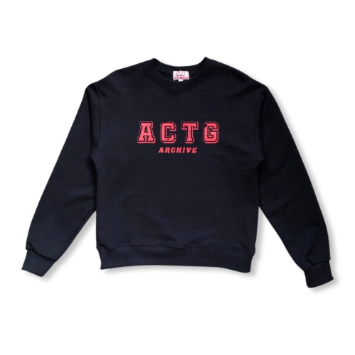 (ACTG) Lettering Sweat Shirt 레터링 스웨트셔츠 (NAVY)ascottage(에스코티지)