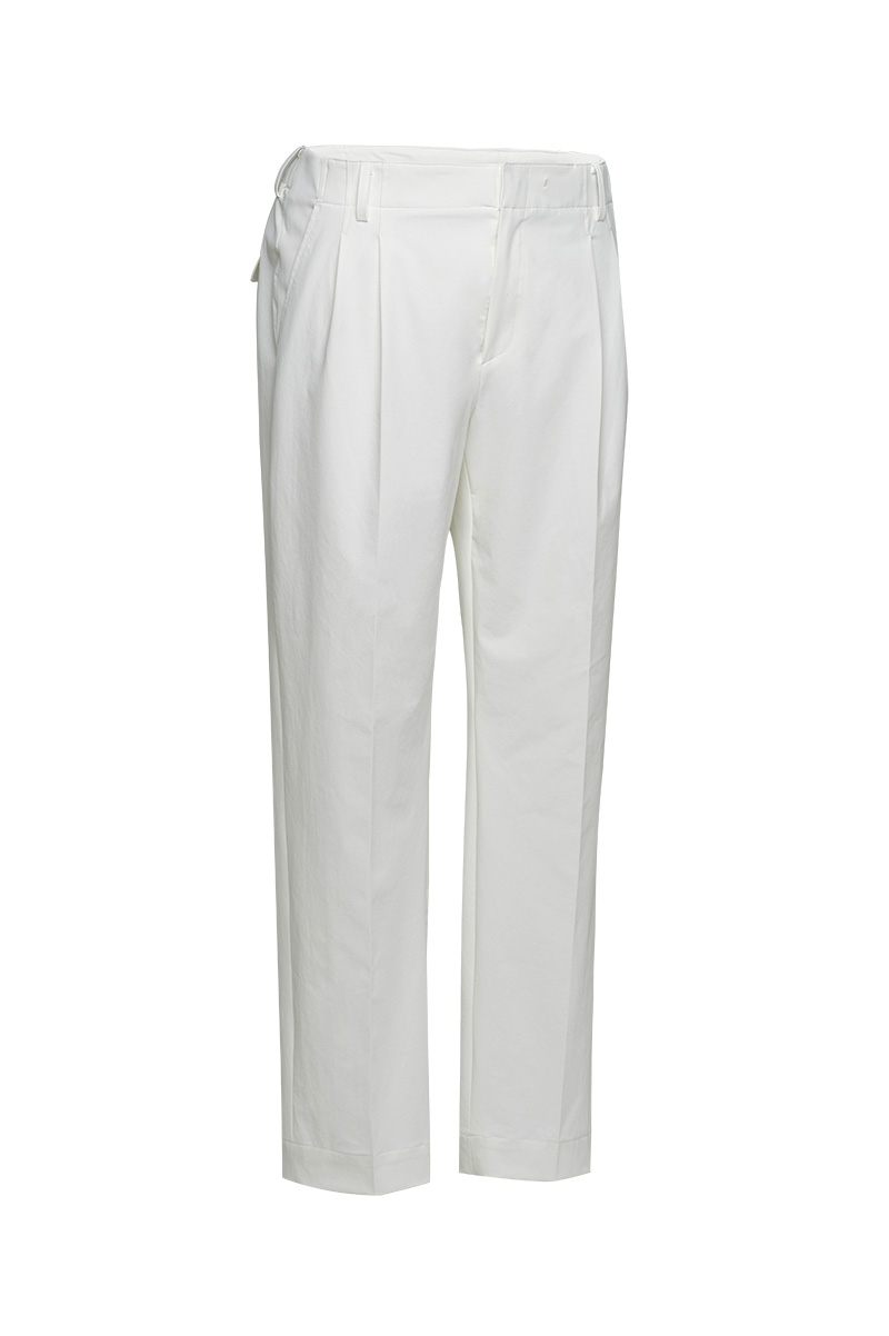 Men&#039;s two tuck waistbandless pants - White Mondiac(몬디악)