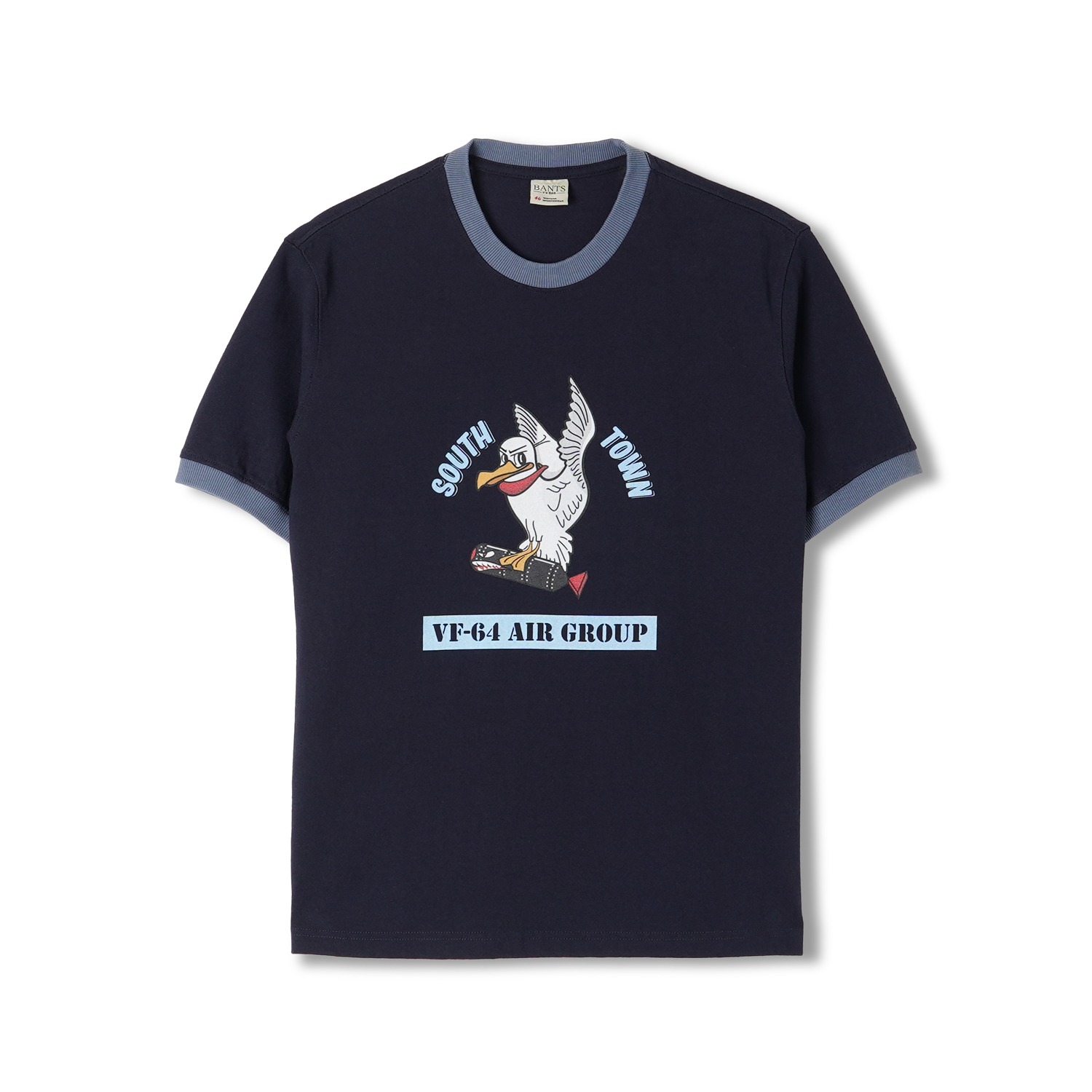 BANTS BTB Cotton Round Neck Ringer T-shirt Half Flying Seagull - NavyBANTS(반츠)