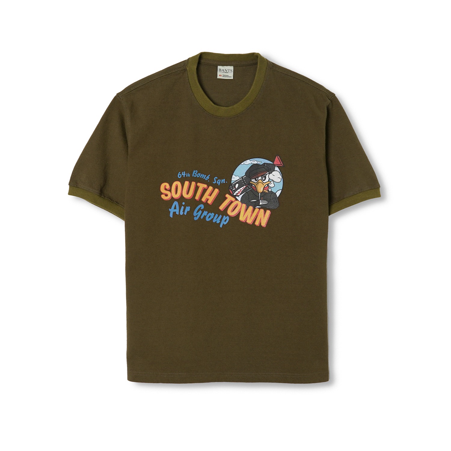 BANTS BTB Cotton Round Neck Ringer T-shirt Half Pilot Seagull - OliveBANTS(반츠)