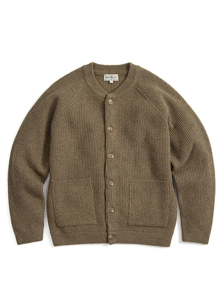 06 LAMBSWOOL ROUND NECK CARDIGAN (MOSS GREEN)Boogie Holiday(부기홀리데이)
