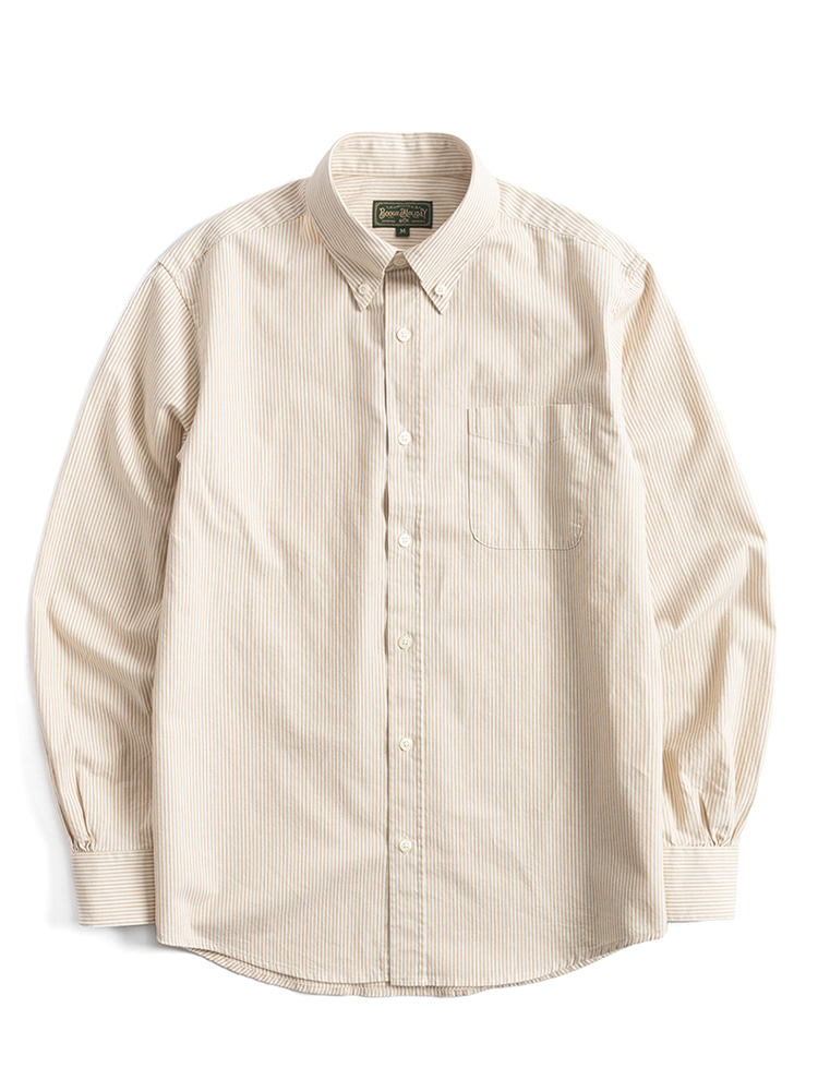09 STRIPED OXFORD BUTTON DOWN SHIRT (BEIGE)Boogie Holiday(부기홀리데이)