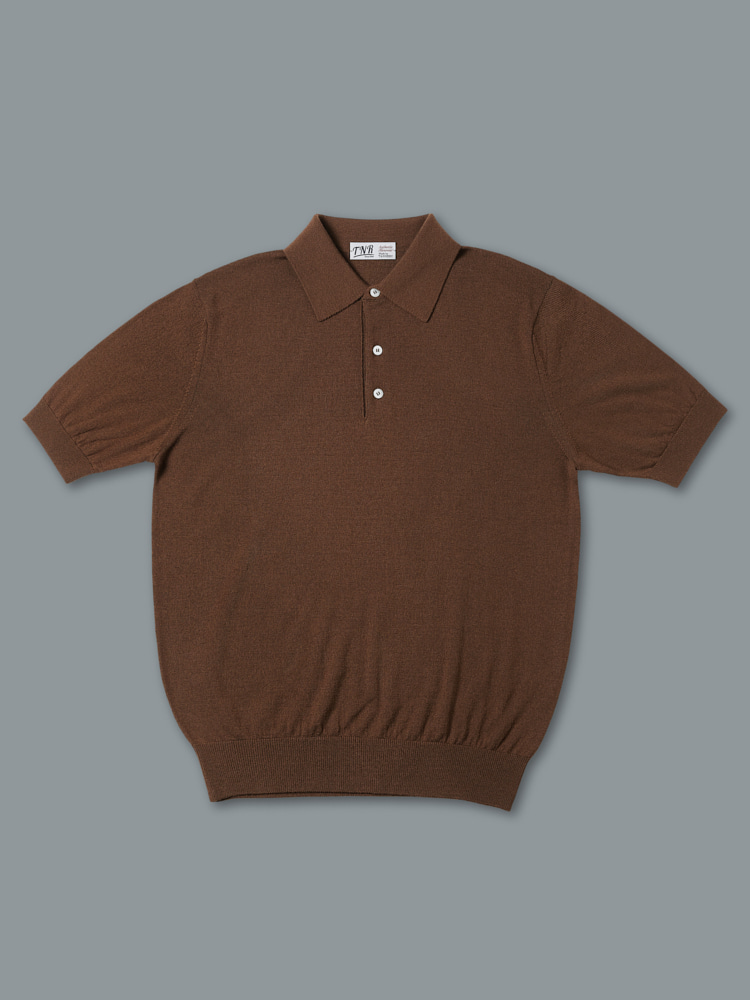[23s/s] Short Sleeve Basic Polo Knit BrownVERNO X TNR(베르노 x 티엔알)