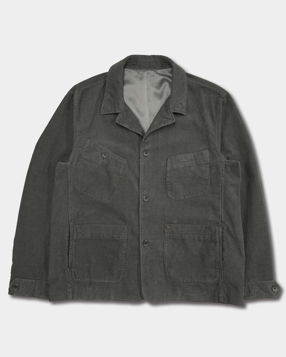 Corduroy unbalance pocket jacket - Charcoalbirbante(비르반테)