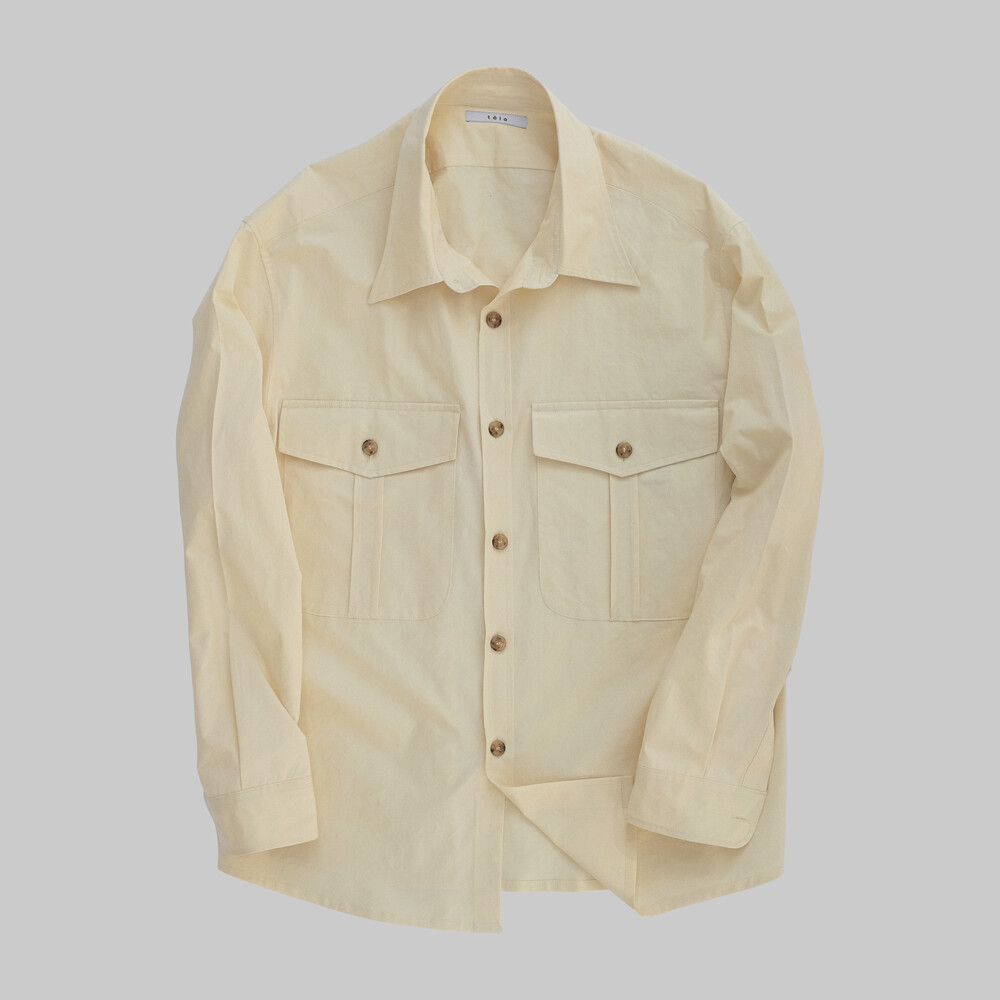 Light Yellow Cotton Big Pocket Utility ShirtTela(뗄라)